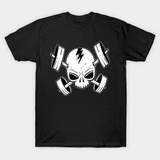 Skull Train Hard - For Gym & Fitness T-Shirt